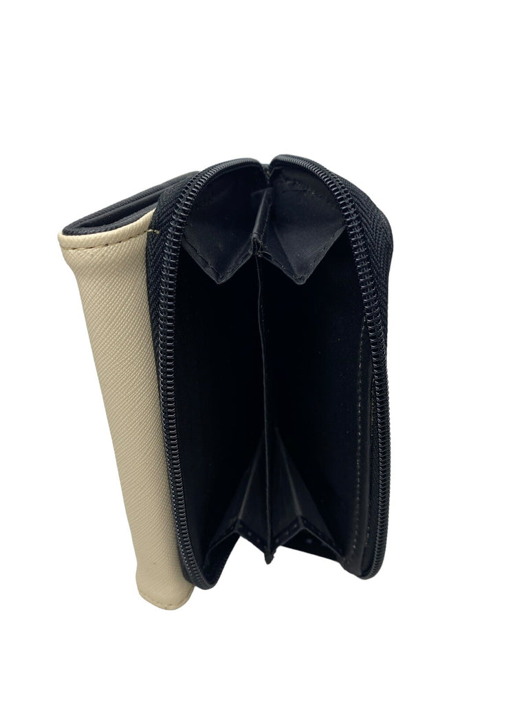 Fabretti Ladies Bow Fashion Coin Note Purse Credit Card Wallet Zip Around Beige