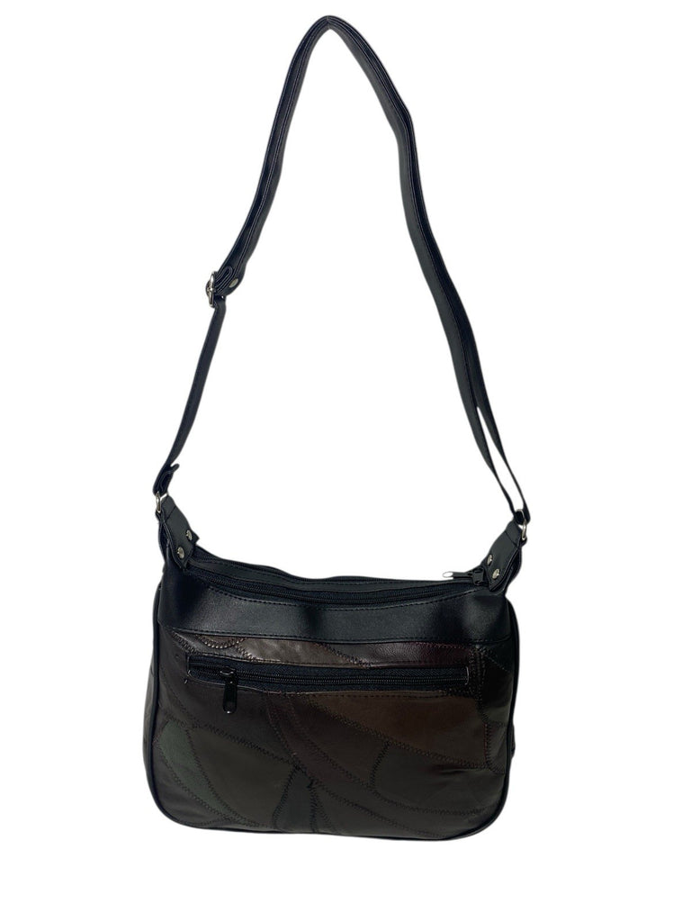 Lorenz Patchwork Leather Twin Top Leather Handbag Shoulder Cross Body Bag New