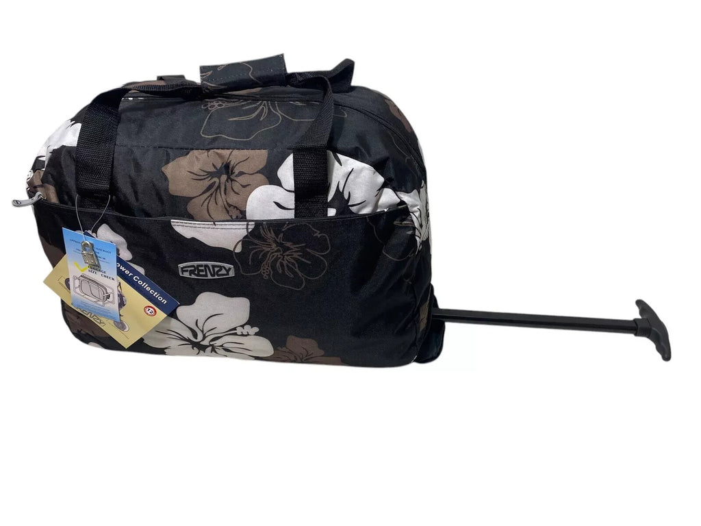 21" Wheeled Holdall Cabin Trolley Flower Sports Luggage Overnight Travel Bag 39L