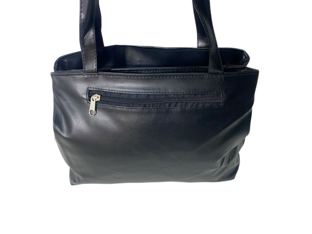 Ladies Womens Patchwork Leather Handbag Shoulder Bag Multiple Zipped New