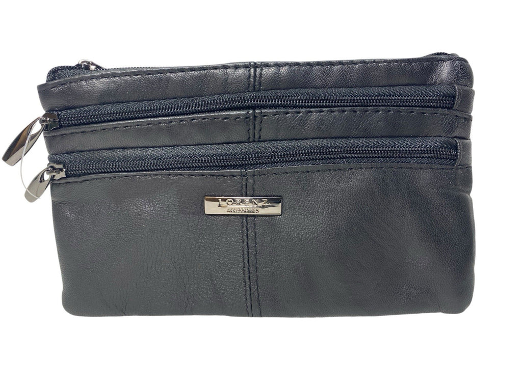 Lorenz Ladies Leather Purse Super Soft  Tripple Zipped Slimline Pouch Wallet New