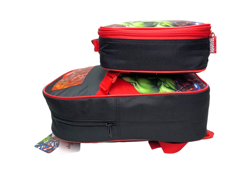 Avengers Backpack With Lunch Bag For Kids Marvel Matching 2 Piece School Bag Set