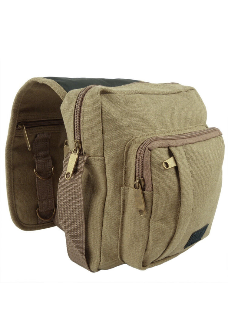 Lorenz Unisex Multi Purpose Small Canvas Cross Body Shoulder Travel Utility Bag