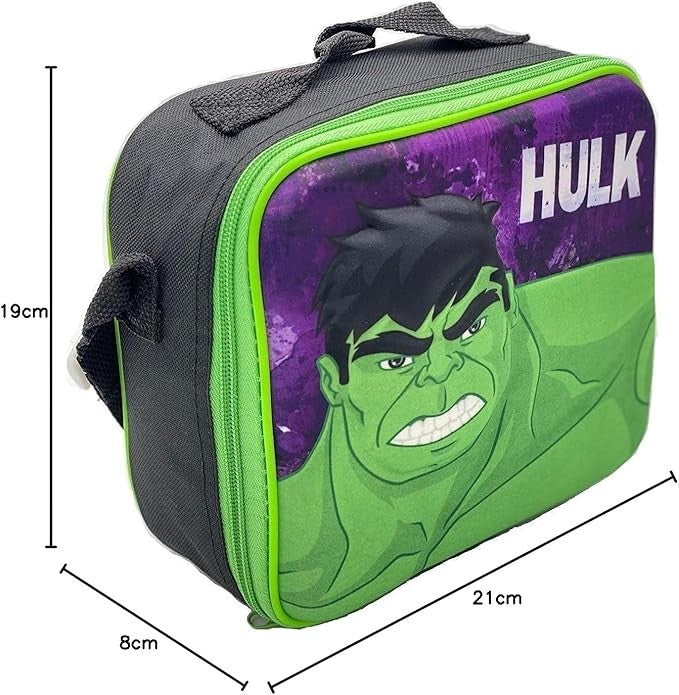 Hulk Avengers Marvel Kids Backpack with Insulated Cooler Lunch Bag Matching Set 