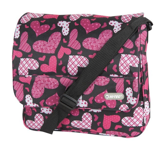 Hi-Tec Hearts Courier Messenger Despatch Bag School College Travel Satchel