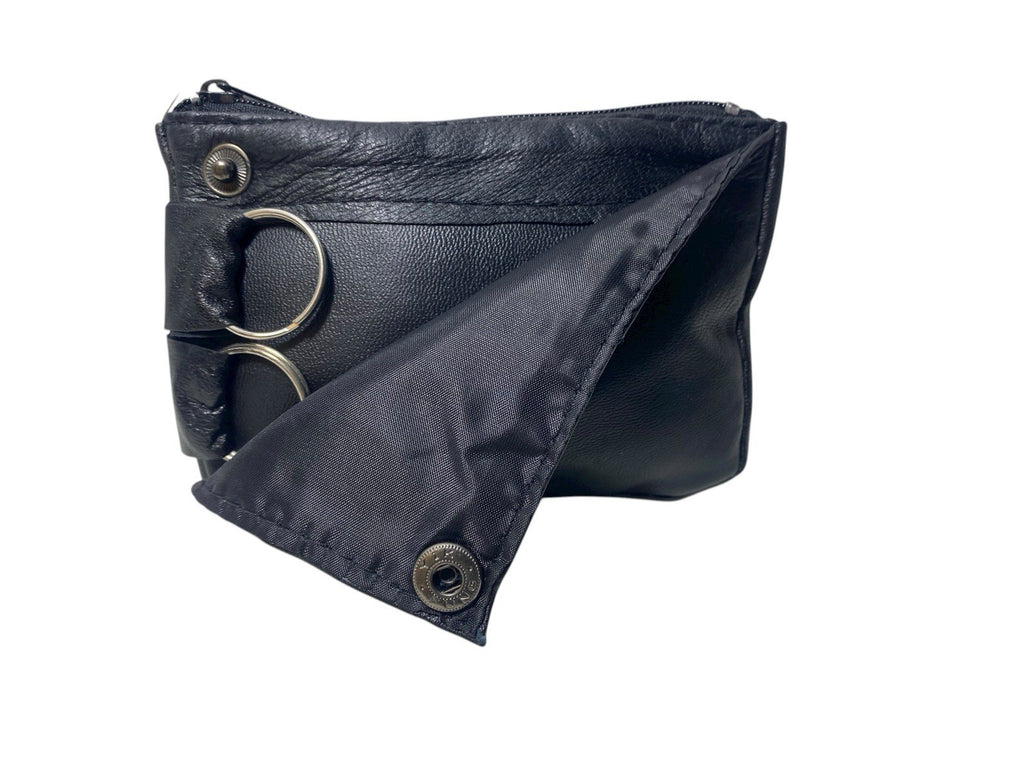 Lorenz Unisex Soft Sheep Napa Black Leather Key Coin Change Purse With Key Ring