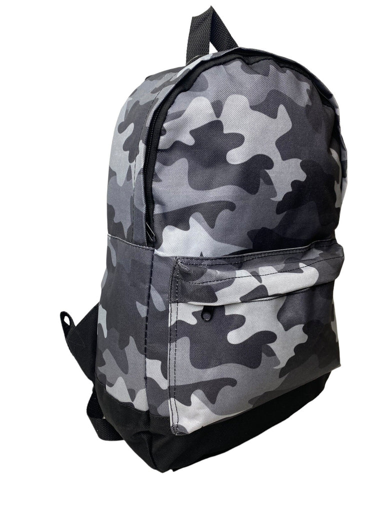 Grey Cammo  Camouflage Army Print Roxy Boys School Backpack Rucksack New