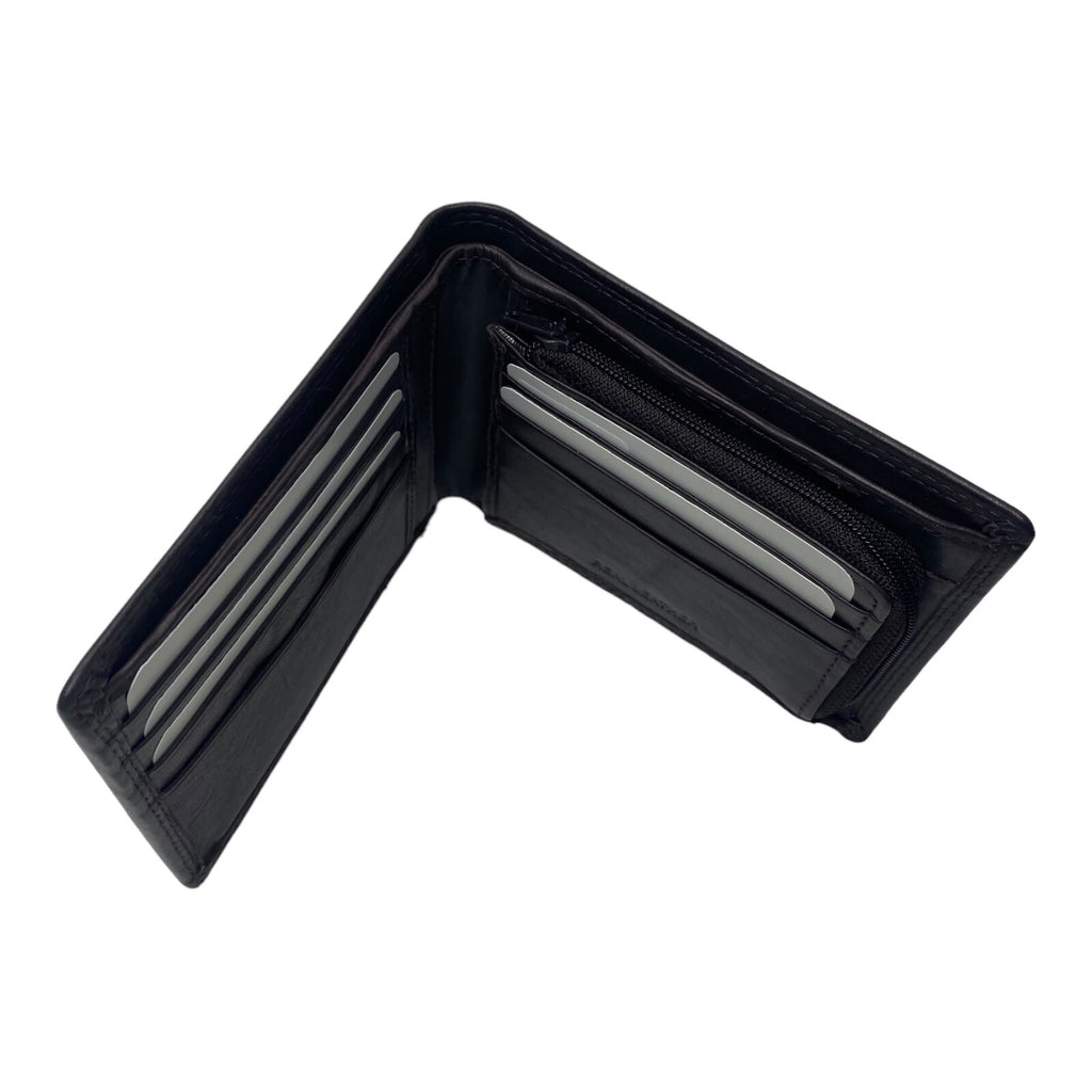 London Leather goods Mens Soft Leather Bifold Wallet Credit Card Notes Coins New