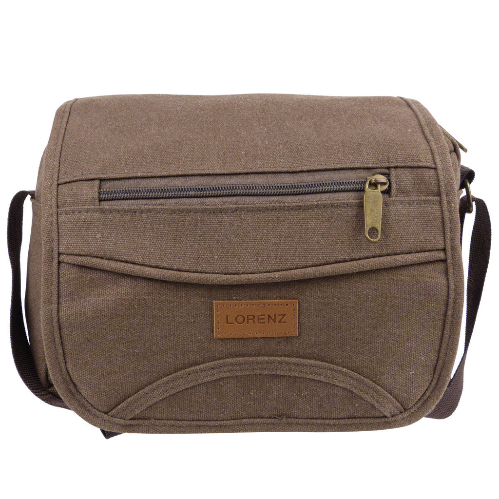 Lorenz Unisex Small Canvas Cross Body Travel Utility Bag Adjustable Strap