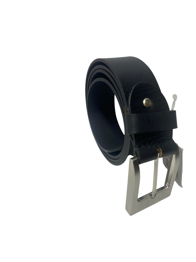 Mens 100% Full Grain Leather 1.5" (38mm) Wide Belt Black XL 40-44" New