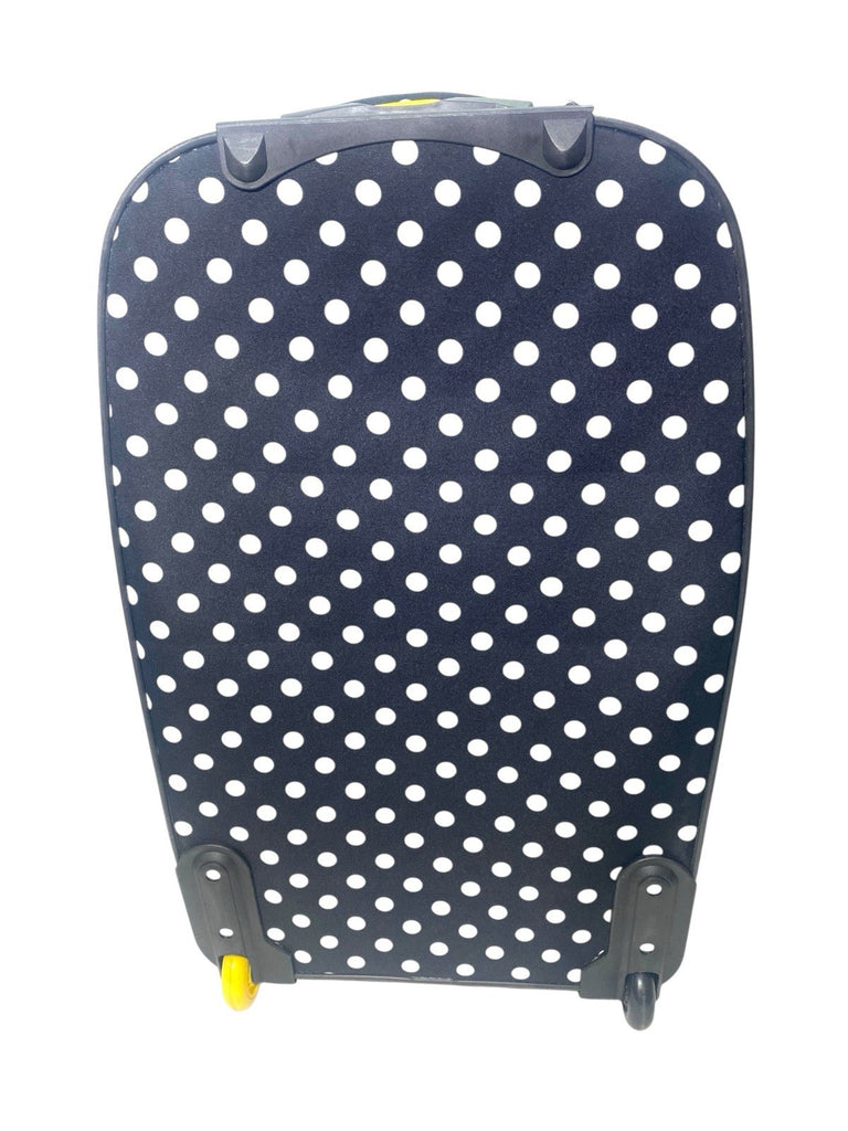 Frenzy Polka Dot 3 Piece Suitcase Set Wheeled Bag  21" 26" 29"  Black 2 Wheeled
