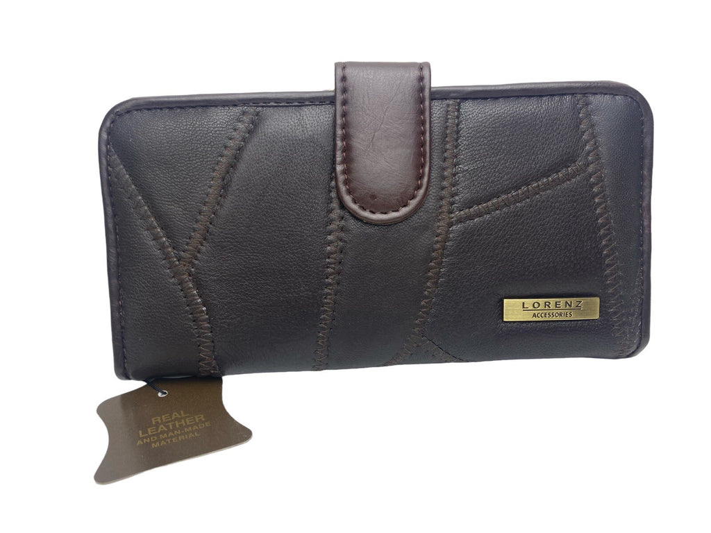 Lorenz Soft Leather Patchwork Ladies Purse Credit Cards Coin Slots Framed